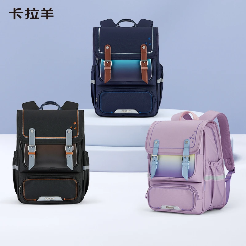 Caran·Y/卡拉羊初高中生超轻减负大容量立体方包5135双肩包
