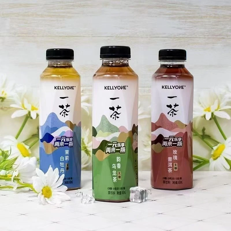 KELLYONE一茶450ml乌龙茶茉莉白牡丹0糖0脂0卡网红无糖茶红茶饮料