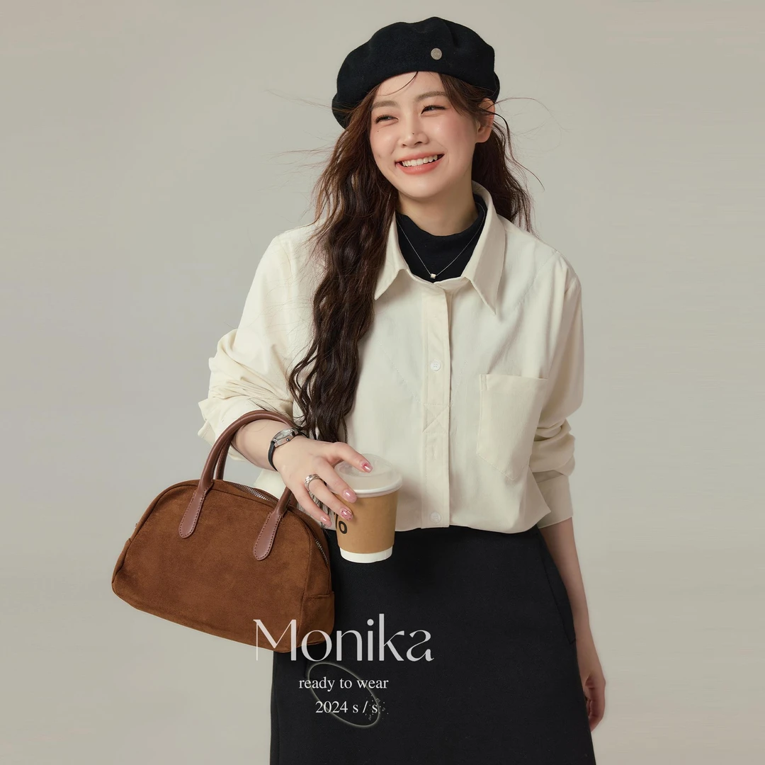 大码女装胖mm白色长袖假两件衬衫显瘦百搭叠穿内搭上衣4839