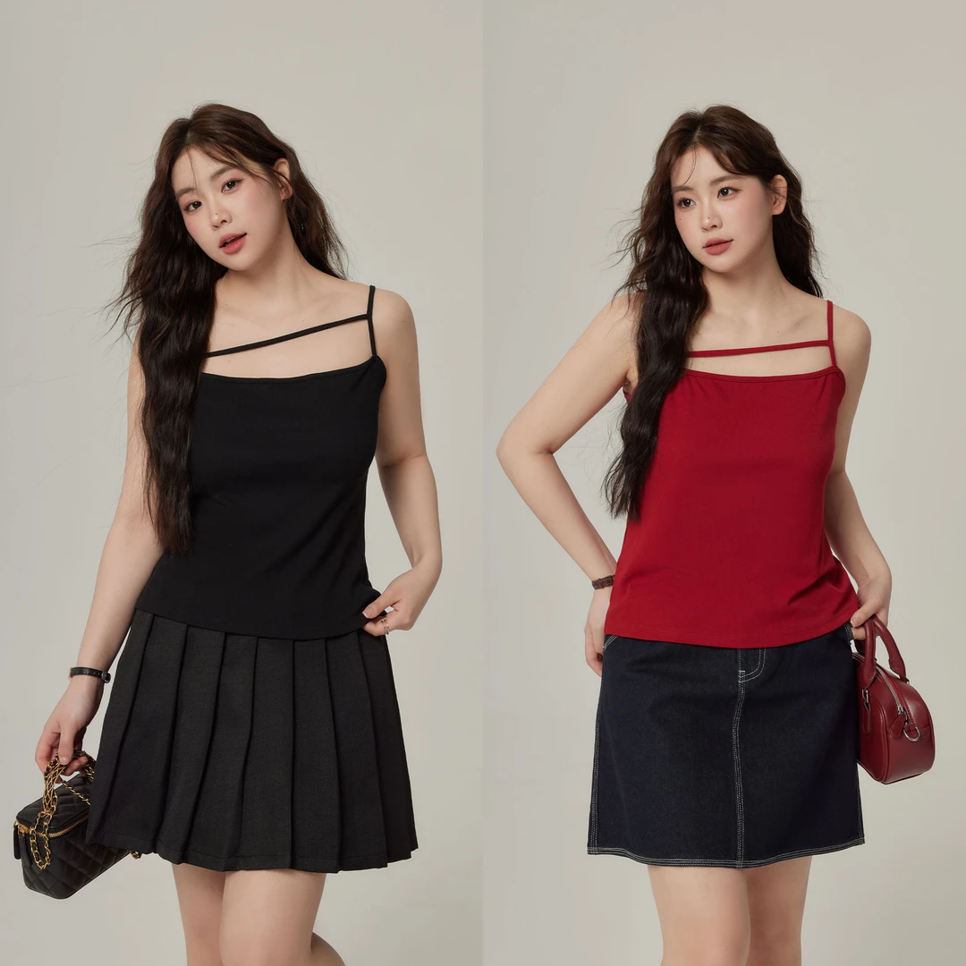 大码女装法式吊带背心女内搭时尚洋气夏2024胖mm新款上衣75296