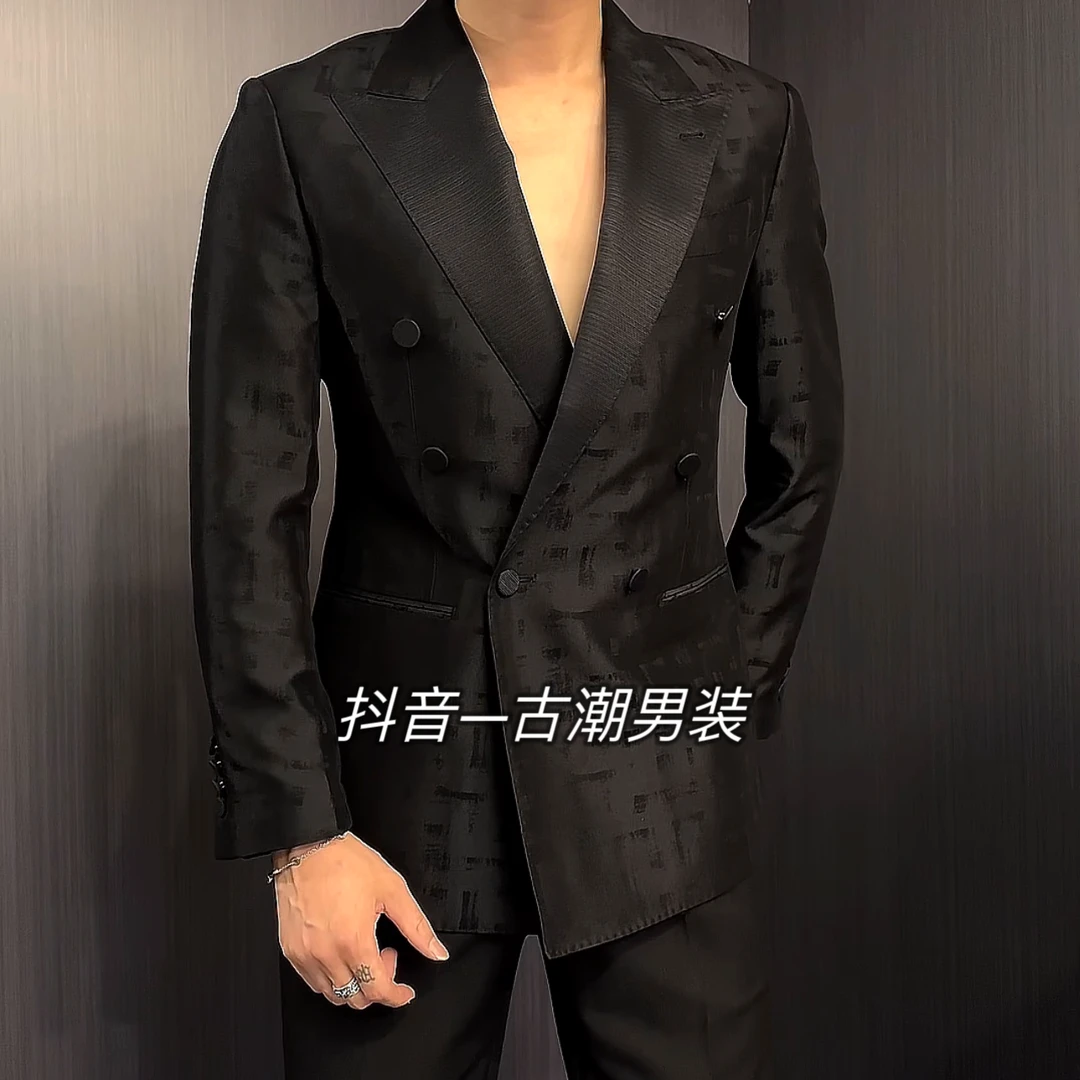 【Gc-古潮】--上新-意式-简约修身提花修身外套