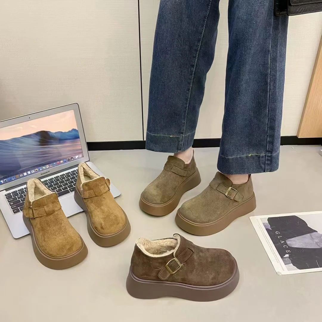 9618厚底增高雪地靴女2024年新款冬季加绒女鞋毛毛勃肯鞋时尚保暖