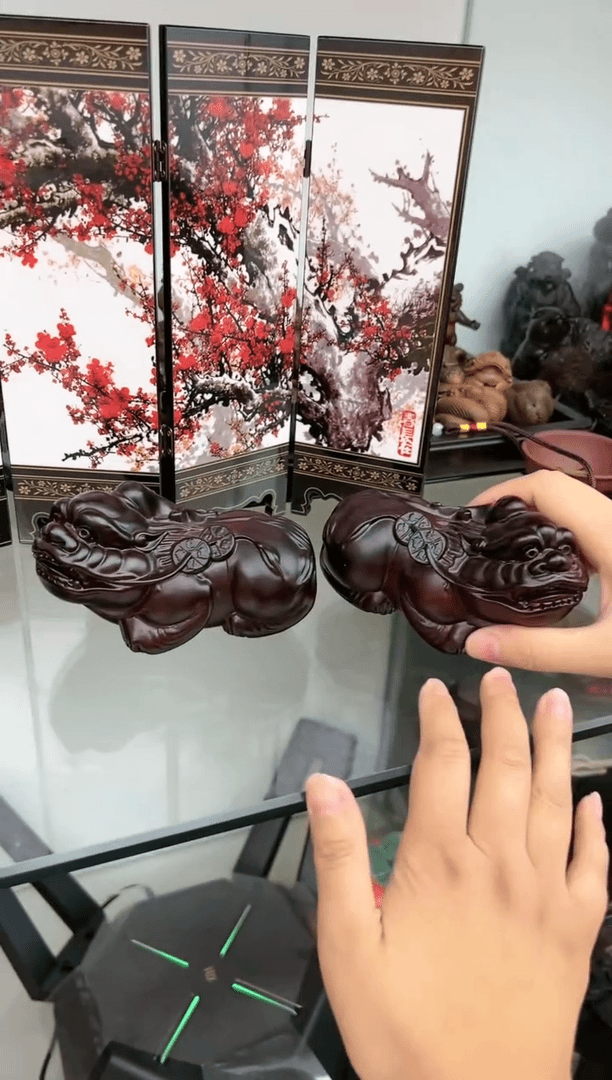 【闪购商品】黑檀貔貅一对淘多奇好物