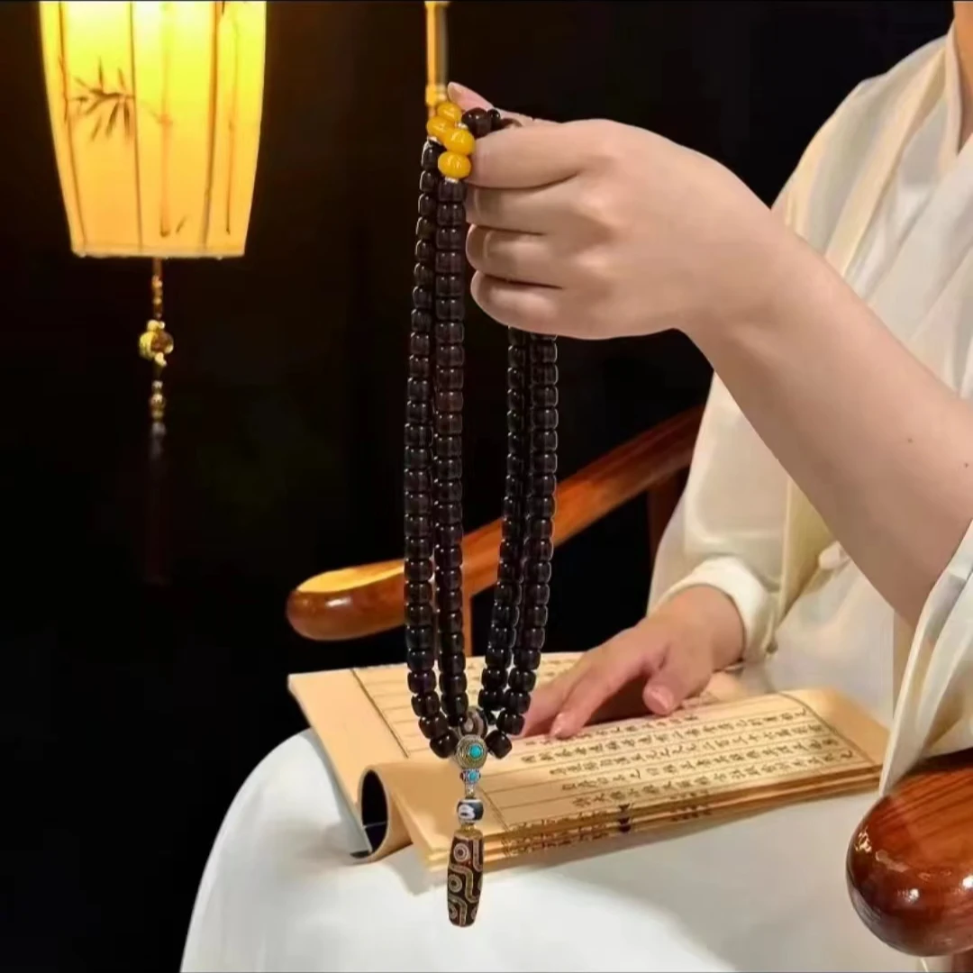 黑紫红菩提男女款双圈手持佛珠盘玩汽车摆放挂饰