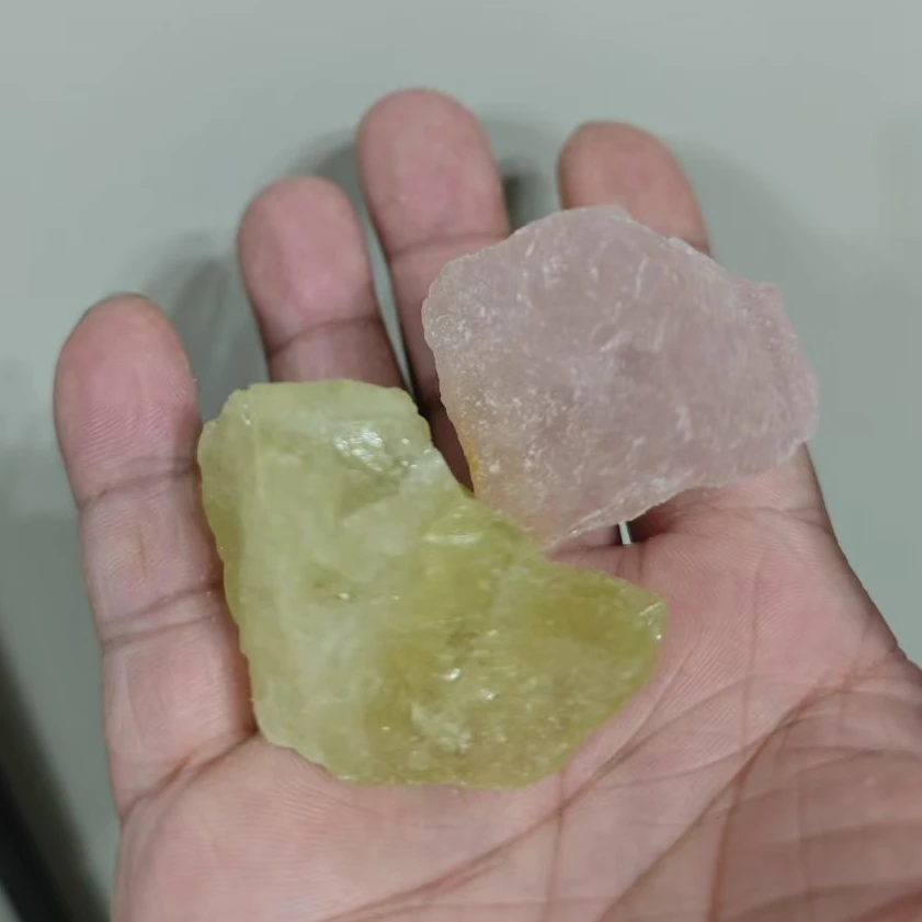 黄粉彩色石头居家摆件DIY创意