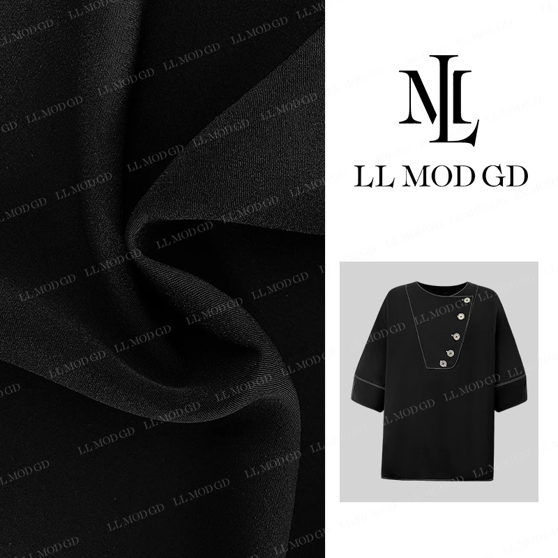 LL·MOD·GD纽扣装饰设计感T恤2024夏季明线时尚百搭上衣YL-252162