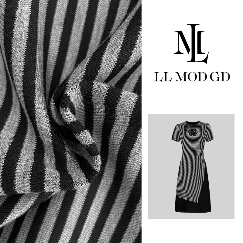 LL·MOD·GD夏季潮流百搭条纹女装连衣裙YL-250808