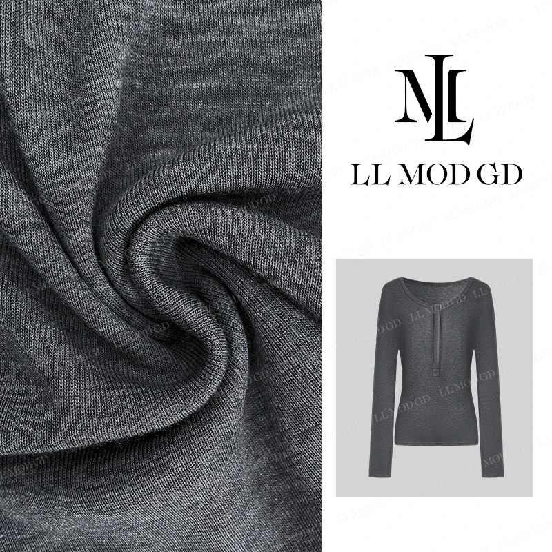 【莉莉家】2024夏温柔风半开领设计感T恤欧尼气质上衣YL-251865