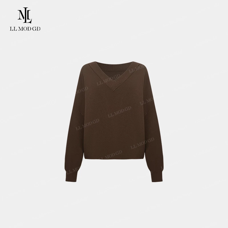 LL·MOD·GD法式长袖针织衫2024早秋V领时尚气质上衣YL-253458