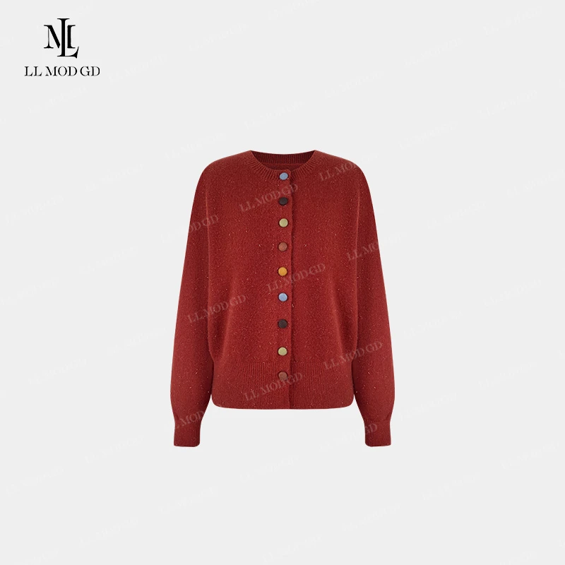 慵懒时光 时尚洋气长袖简约气质轻奢针织开衫上衣XR-253899