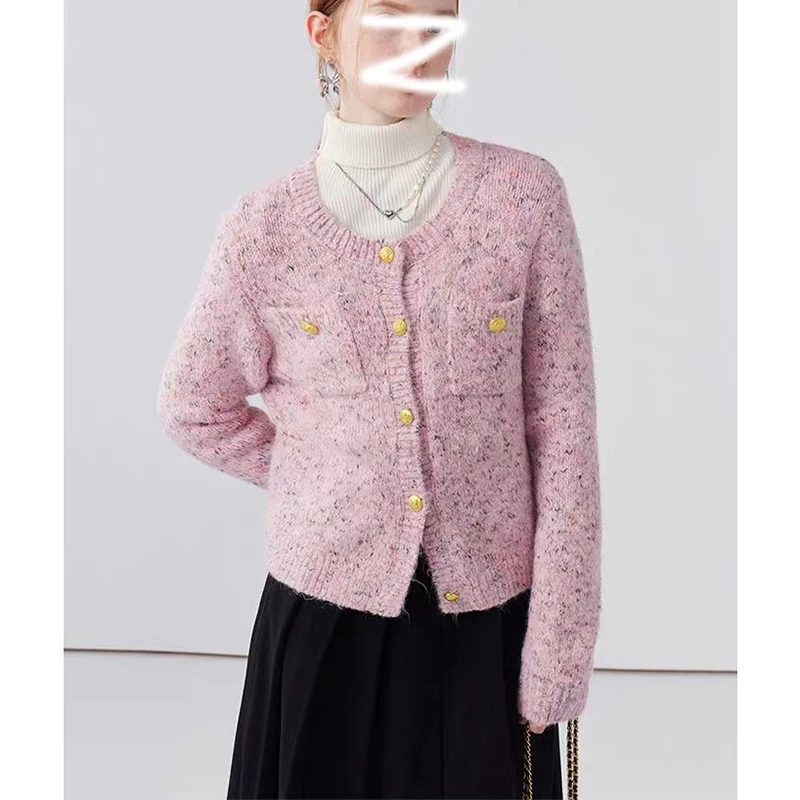 落花为信  小香风针织衫2024秋轻奢气质时尚百搭上衣YLXR-253811