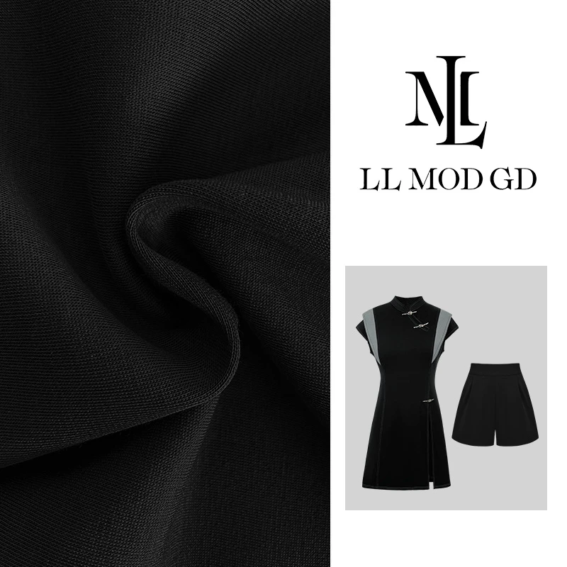 LL·MOD·GD夏中式盘扣收腰显瘦连衣裙套装LL-250847