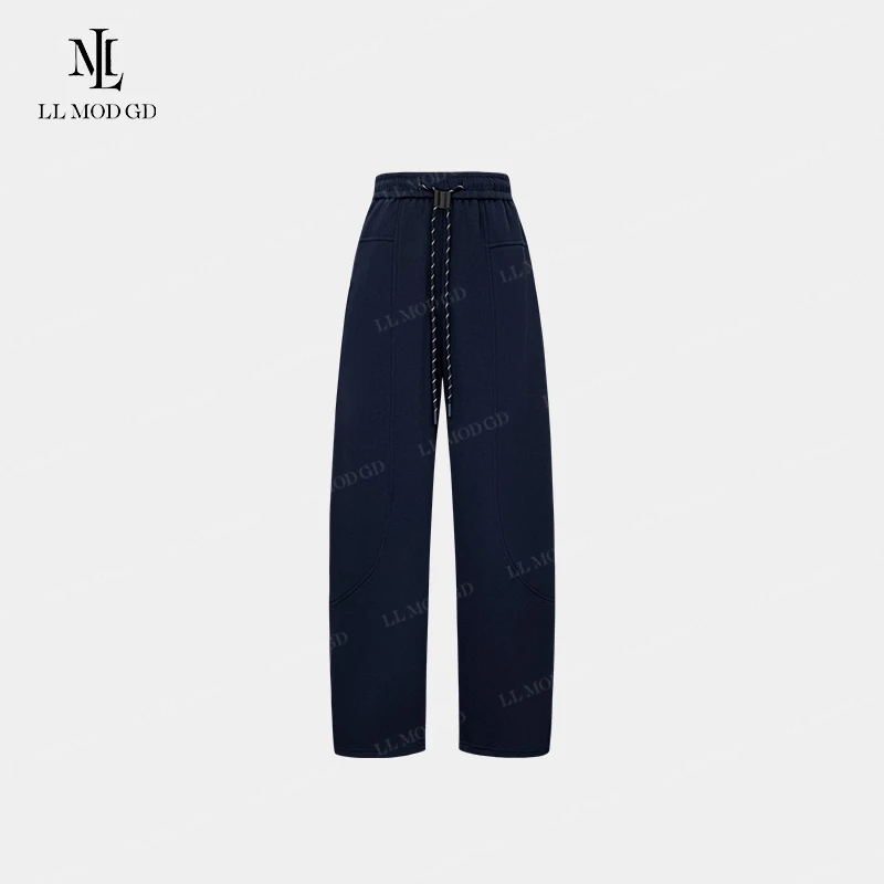 LL·MOD·GD韩版抽绳腰带裤子2024早秋纯色时尚气质休闲裤MY-252976