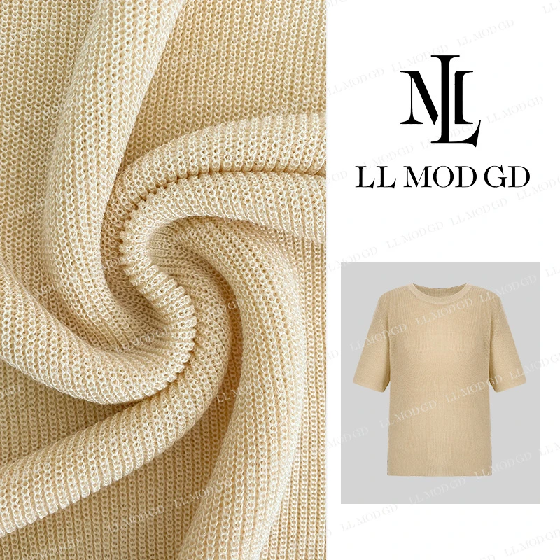 【莉莉家】夏季净色简约圆领宽松显瘦百搭针织上衣YL-251725