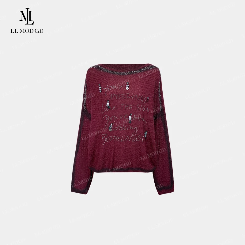 LL·MOD·GD【小野芯】2024早秋字母亮钻设计感百搭上衣XR-252932