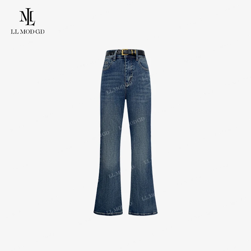 LL·MOD·GD美式街头风复古新款设计感小众显瘦微喇牛仔裤XR-252392