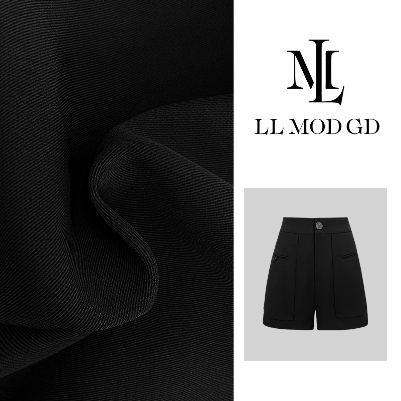百搭短裤 夏季时尚百搭经典休闲简约裤腿纯色高腰短裤女XR-251064