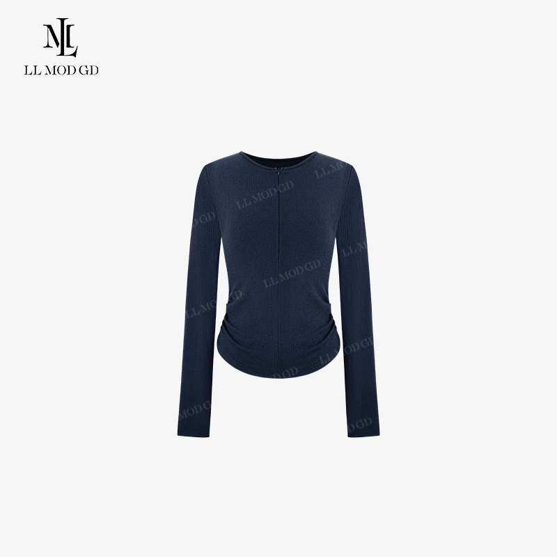 LL·MOD·GD纯欲风微透长袖T恤2024夏季时尚透视百搭上衣YL-252436