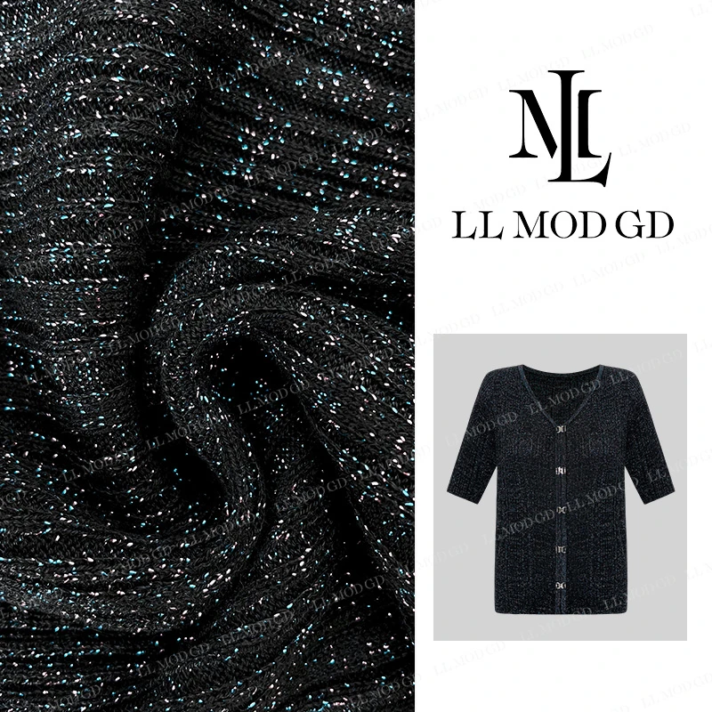 【莉莉家】法式V领针织衫2024夏设计感小众轻奢时尚上衣YL-252329