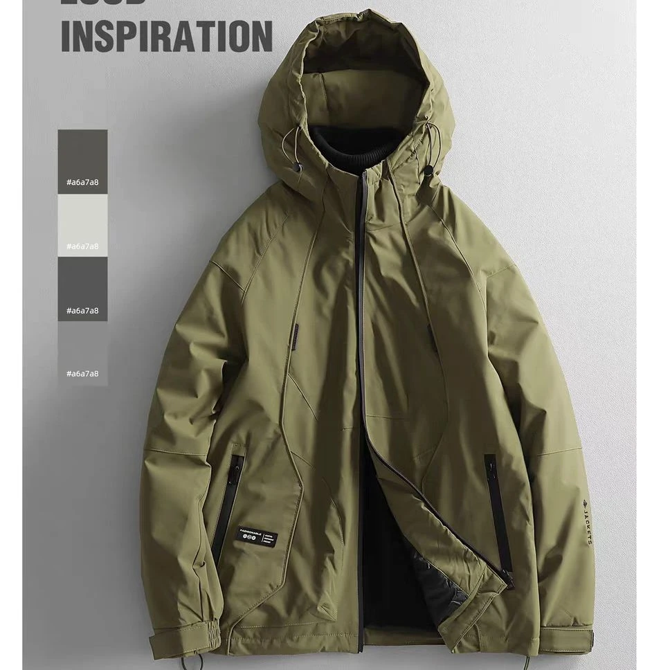 绿【白月光解构羽绒服】3353冬季流行宽松简约户外工装保暖情侣款