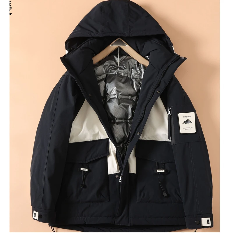 蓝【冯漂亮服饰】2024冬季新款百搭小众羽绒服2382