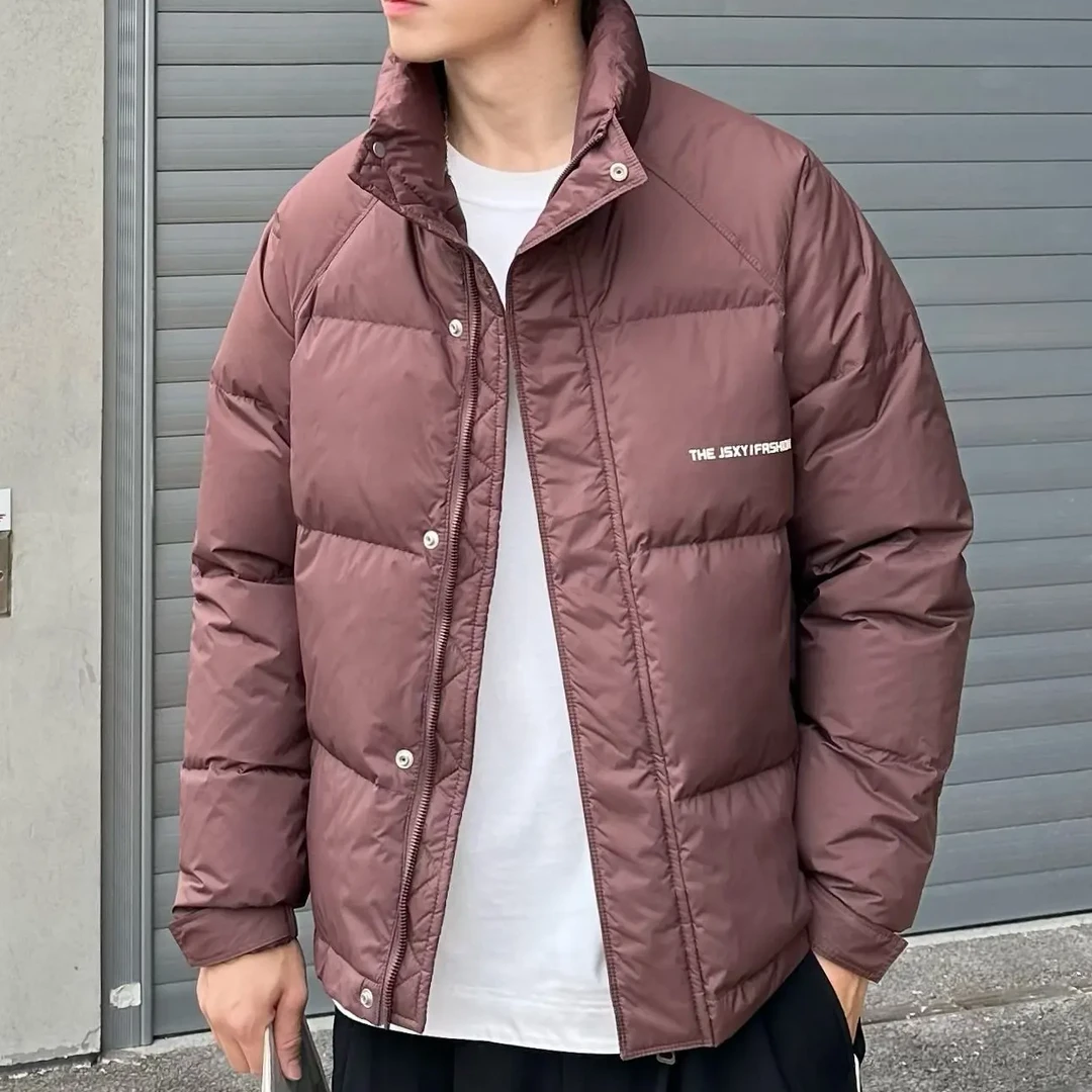 咖【充绒量高到200g的羽绒服】2024冬季时尚宽松情侣款面包羽绒9395