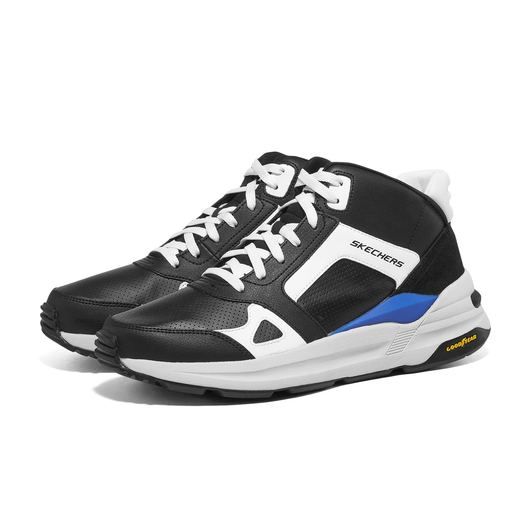 Skechers斯凯奇男子中帮时尚拼接厚底复古运动鞋缓震跑步鞋237204