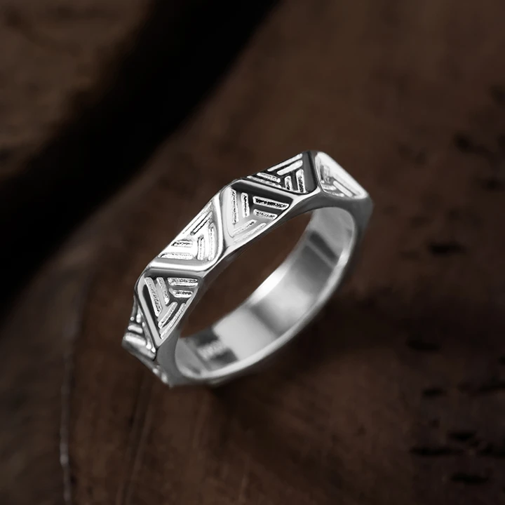 925银戒指 纯银S925简约设计几何百搭款抖音热搜爆款男士女士礼物