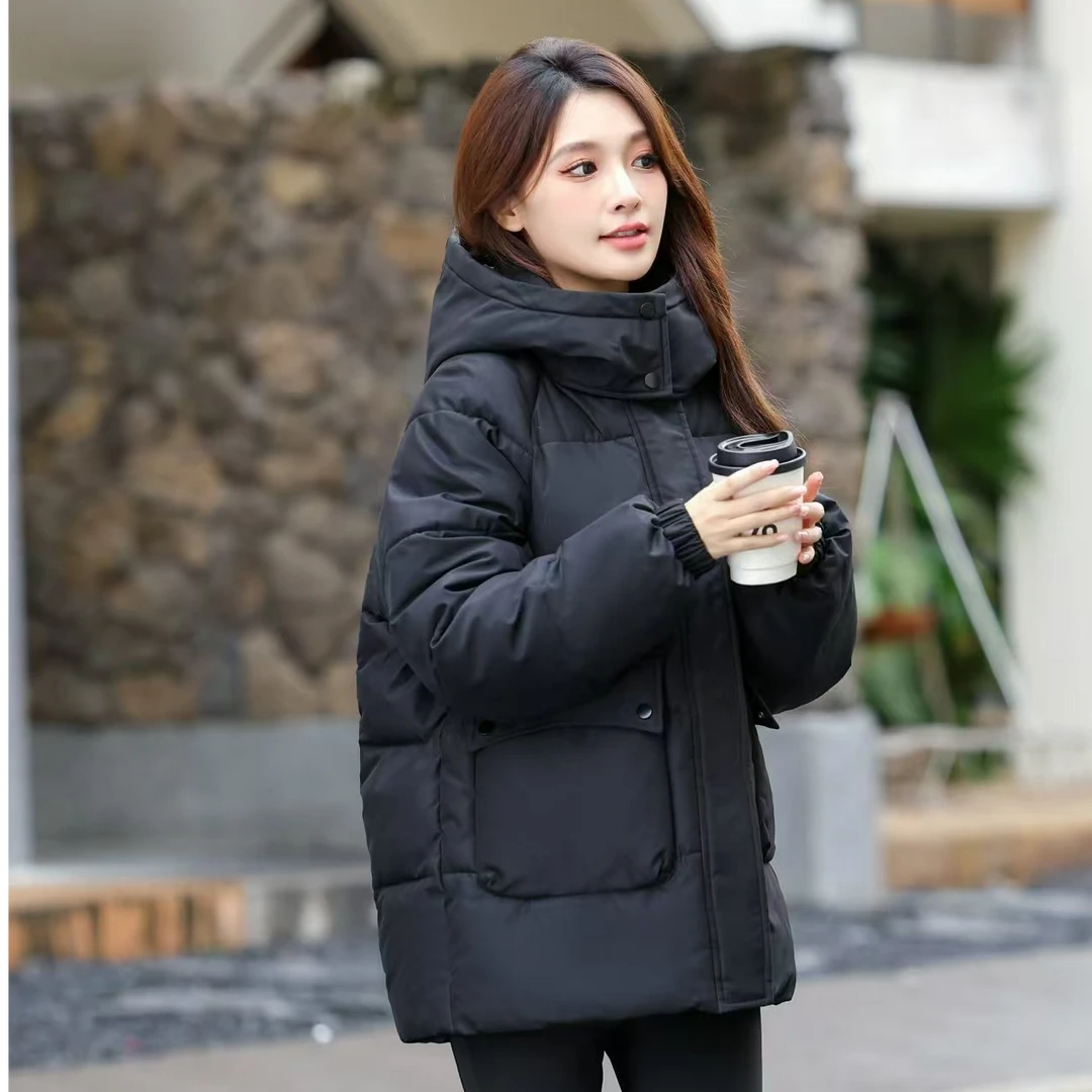 棉服学生连帽保暖短款时尚休闲百搭女士冬季潮流宽松