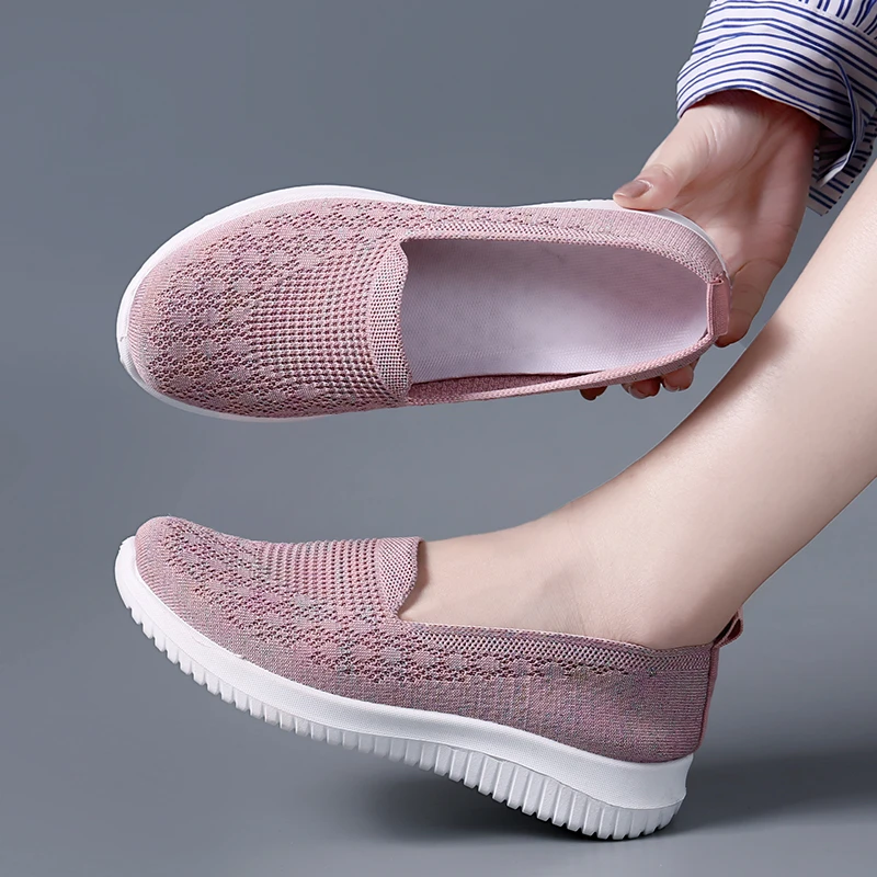 老人鞋透气健步夏季网面运动鞋薄款中老年妈妈鞋浅口舒适健步鞋女