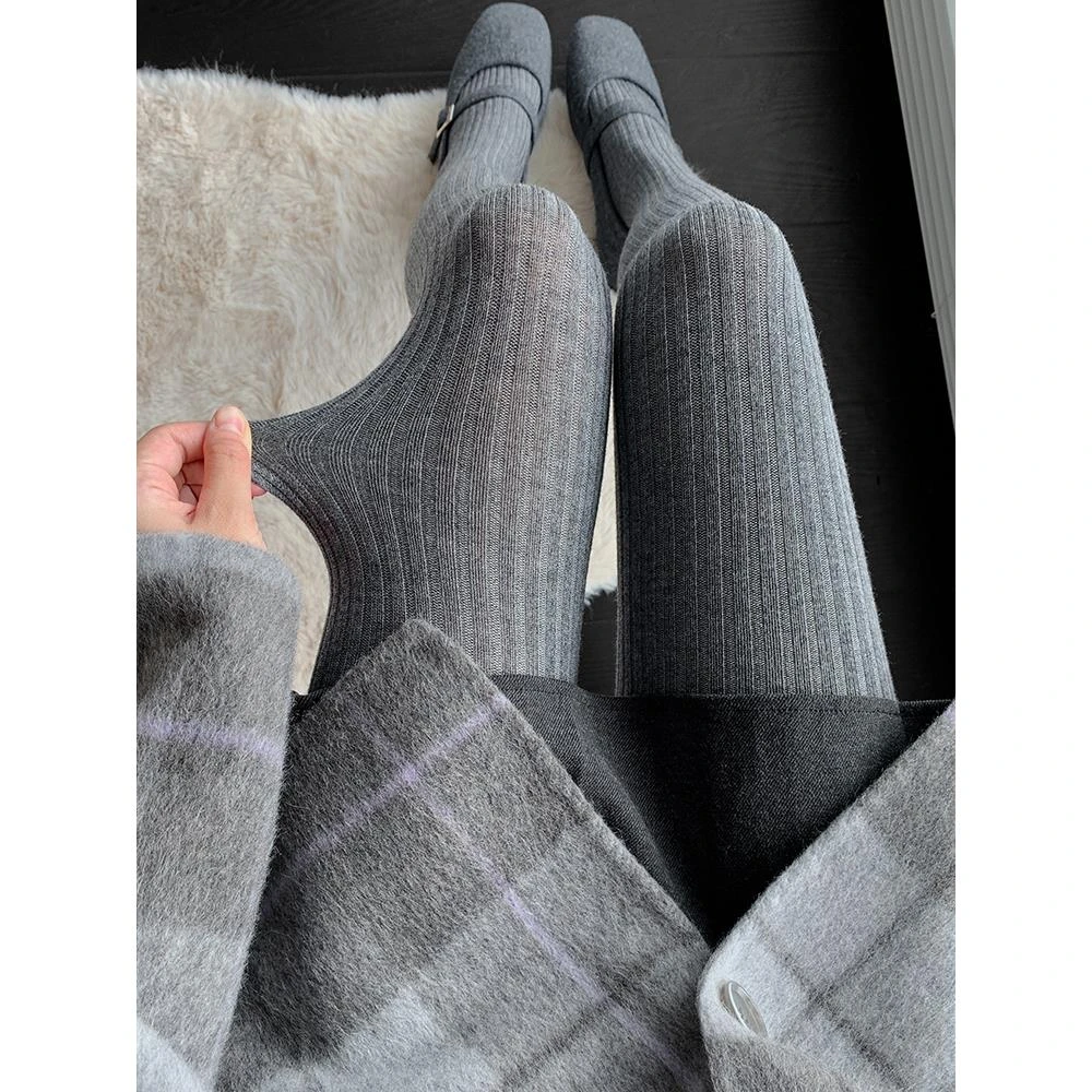 韩国东大门烟灰色加厚保暖打底袜女秋冬深灰色微压显瘦黑色连裤袜