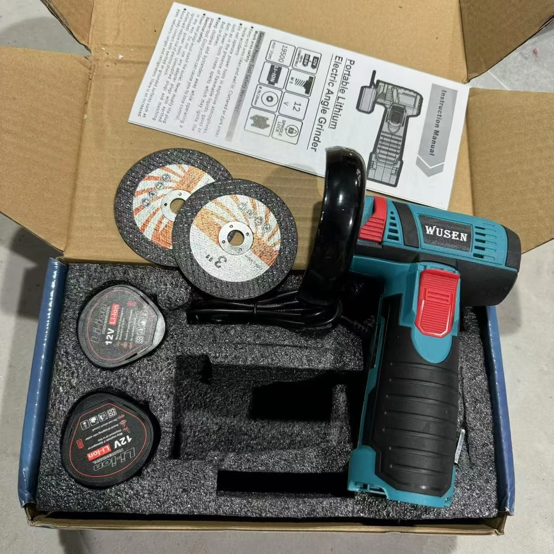 武 锂电角磨机小型手持磨光机 两电一机手动工具