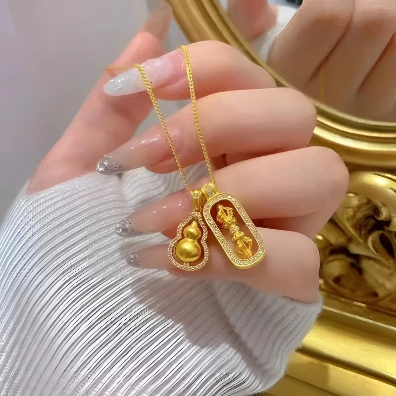 铜合金项链  韦雪同款葫芦金刚杵项链肖邦链