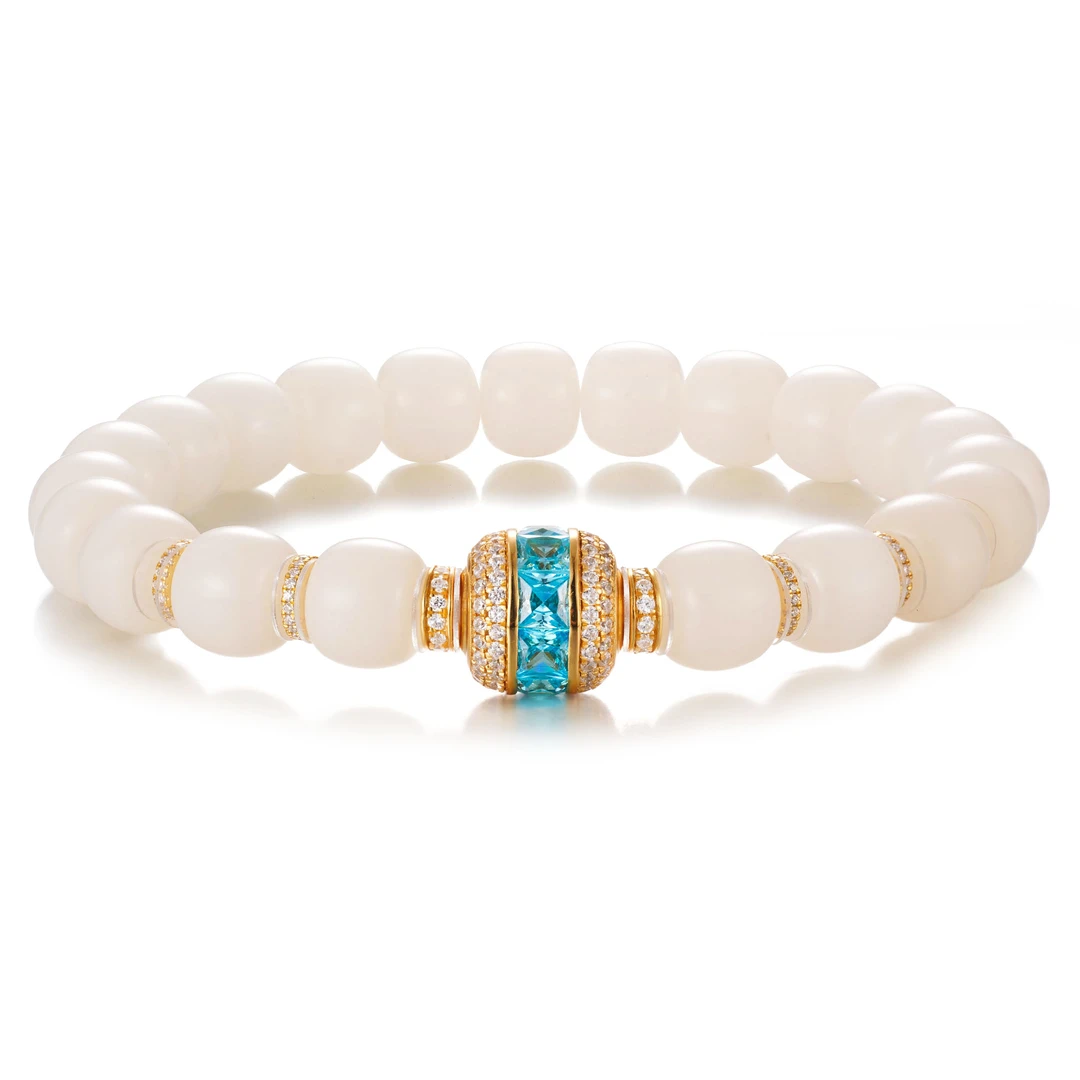 925银合成锆石银制品 方糖珠文玩配饰镶嵌款老型古法国风百搭时尚