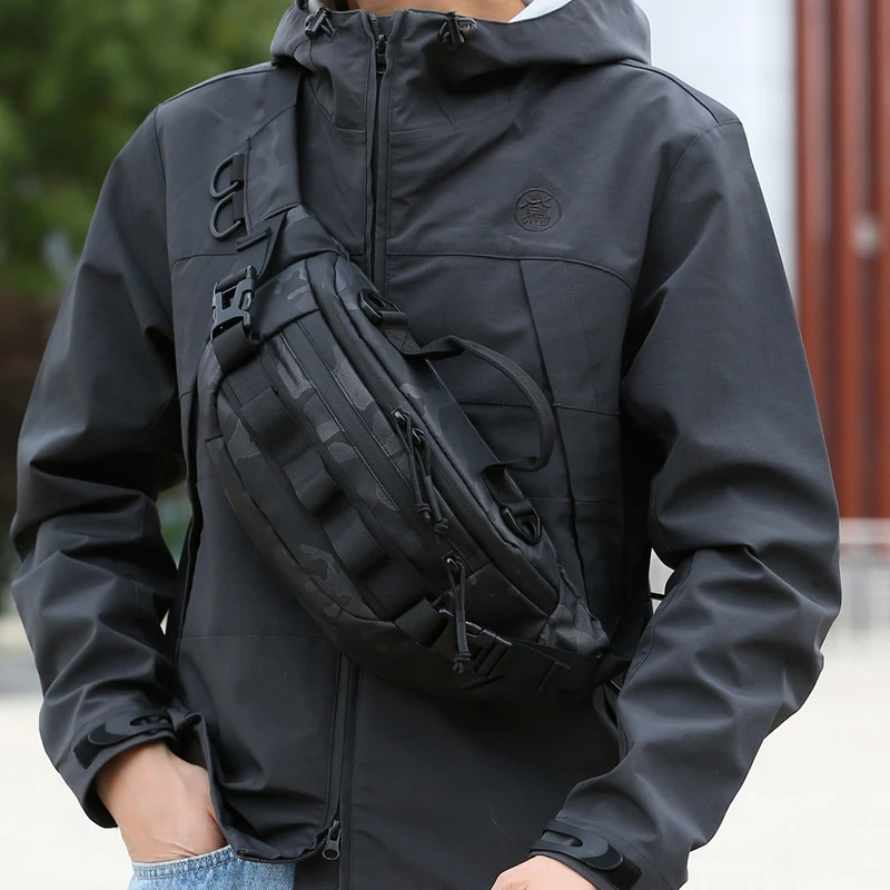 迷彩防水路亚腰包男女运动斜挎单肩包多功能腰包旅行登山运动胸包