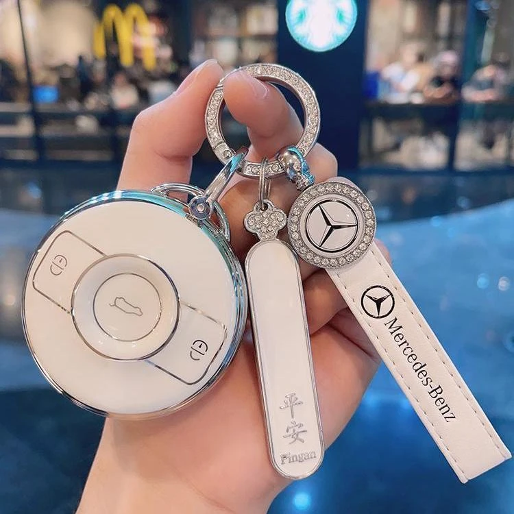 适用于奔驰smart精灵钥匙套精灵一号斯玛特精灵#1#3Pro车壳包扣女
