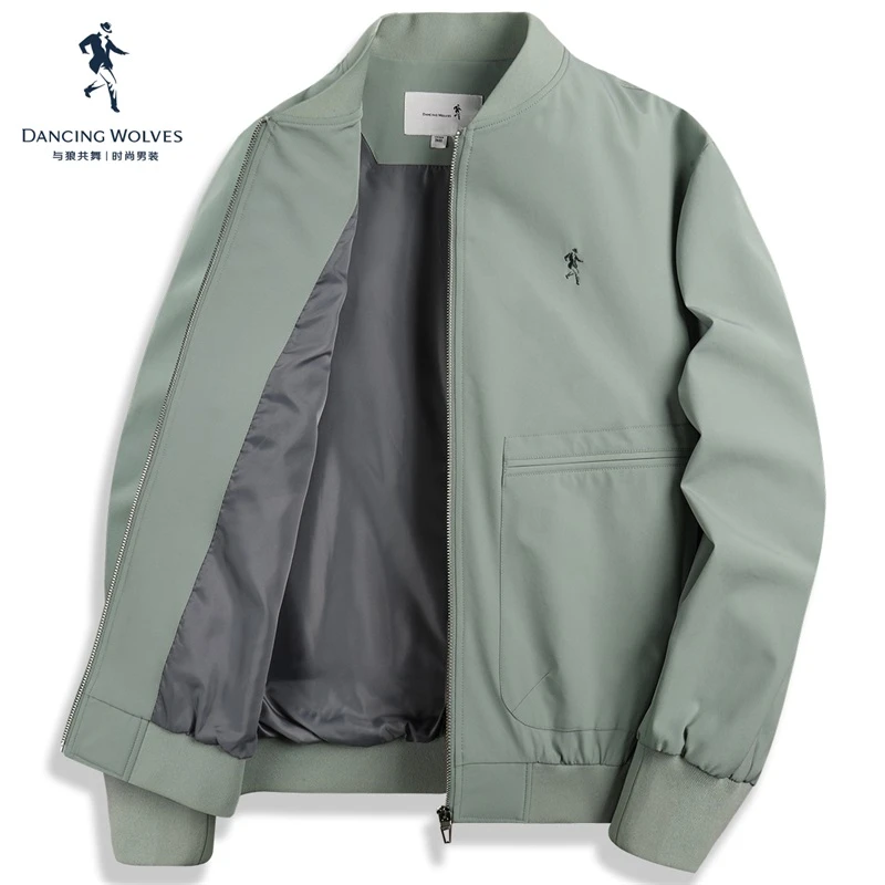 【定制面料】与狼共舞新款夹克男士爆款2023春季新款棒球时尚外套
