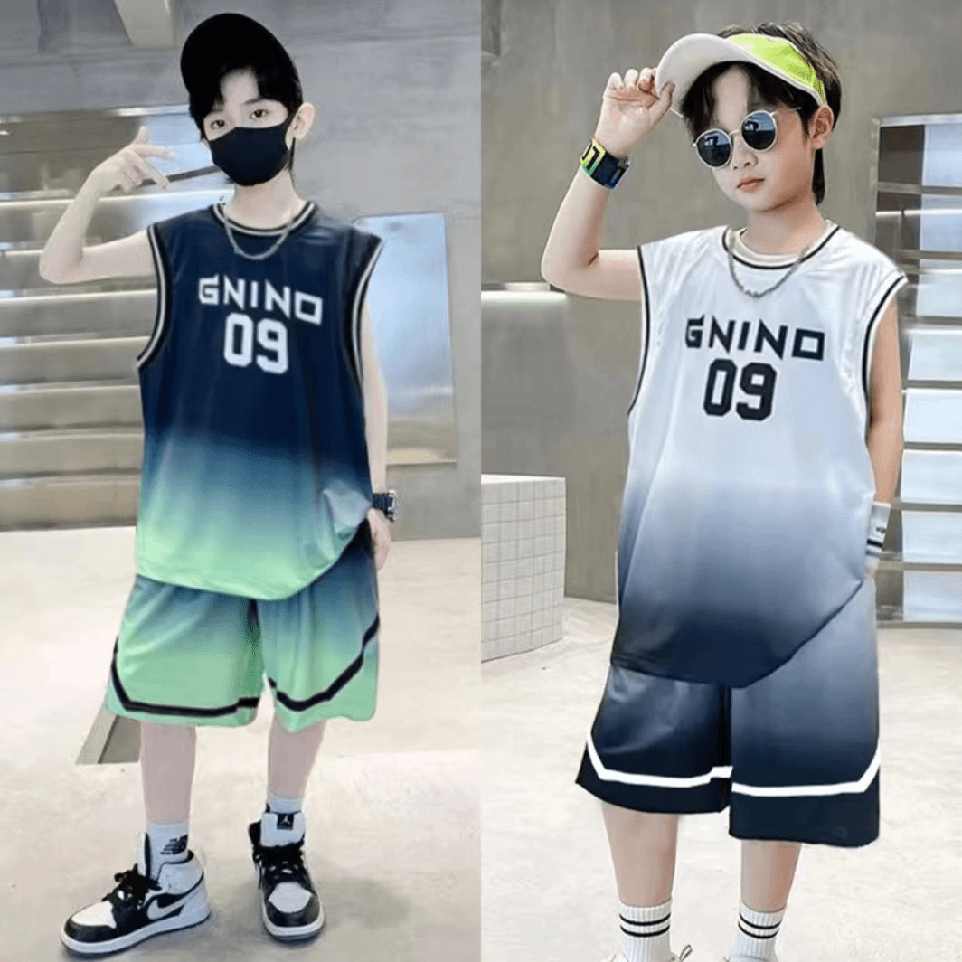 【高品质套装】夏季男女童冰丝休闲运动套装中大童背心短裤两件套