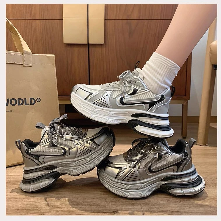 XIAONIZI【网面ins潮流】秋冬网红韩版时尚休闲厚底老爹鞋一叭叭