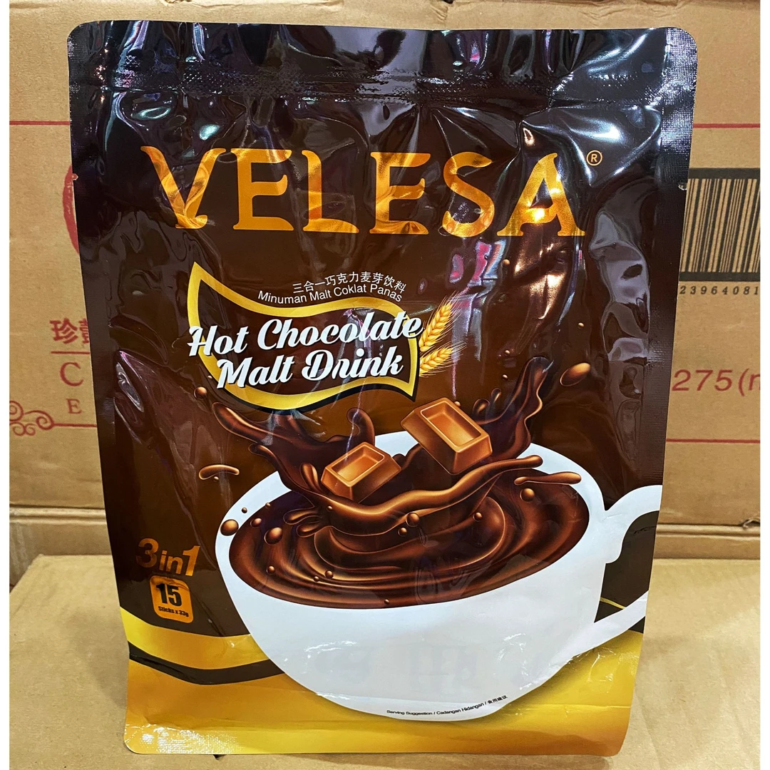 马来西亚进口VELESA三合一巧克力麦芽味原装进口可可粉固体饮料