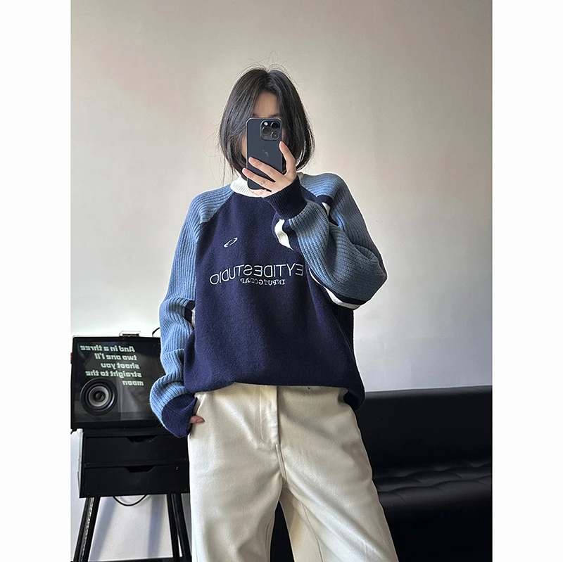 新款重磅撞色印花毛衣MM239