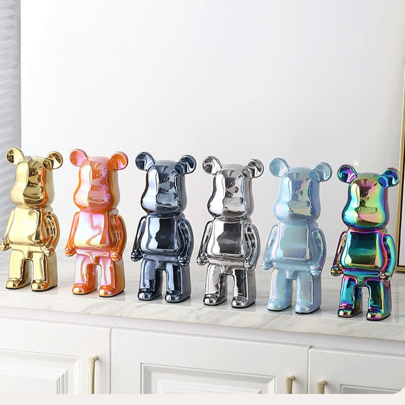 新款暴力熊35cm客厅电视柜轻奢高档陶瓷酒柜装饰品摆件家居软装