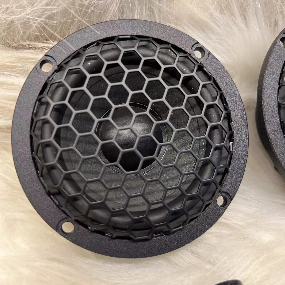 新声源汽车三分频专用3.5寸发烧级羊毛盘中音喇叭直径9cm