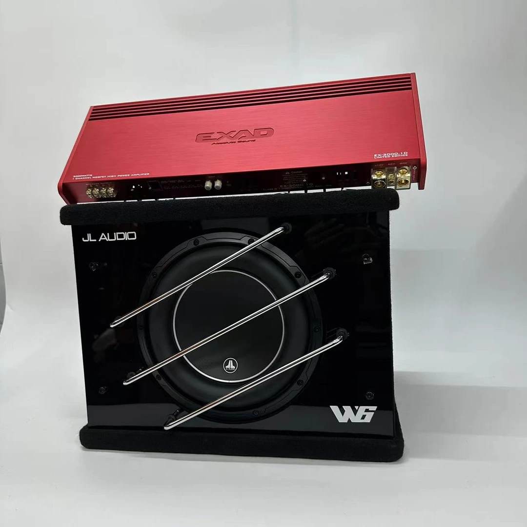 汽车音响改装发烧美国捷力低音炮10寸W6重低音箱体高端低音配功放