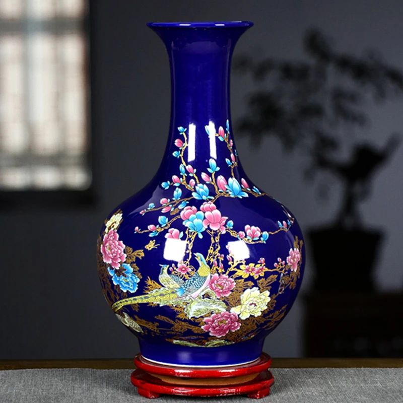 清仓景德镇陶瓷花瓶摆件手工简约高档家居装饰品博古架摆件新中式