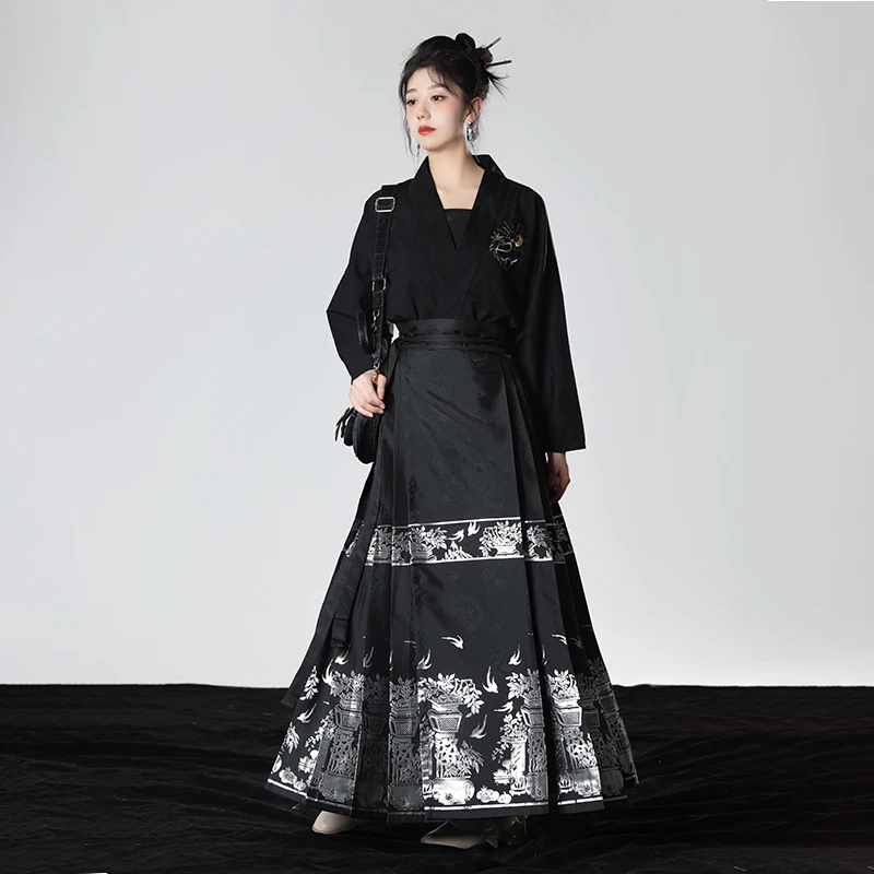 花朝记汉服｜中国马面裙合辑红色系织金织银马面裙新年服