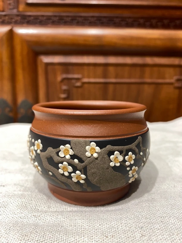 梅花紫砂小杯喝茶专用容量100cc