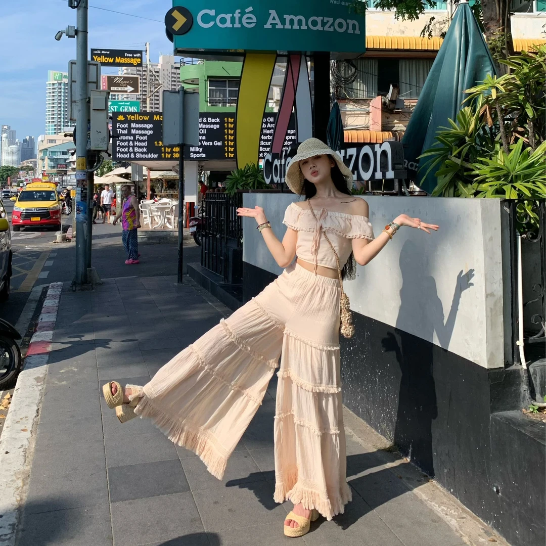 清清款/70不是七十【春日度假-裤子】春夏度假透气流苏度假风宽松大