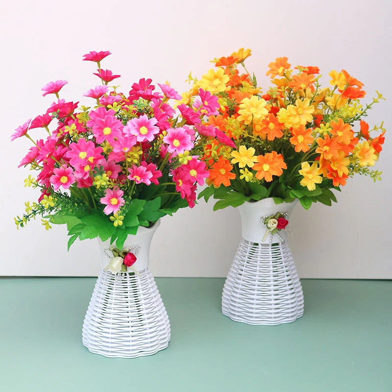 客厅电视柜假花雏菊仿真花束装饰品创意摆件室内餐桌塑料花卉摆设