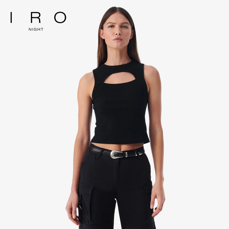 IRO Night 镂空背心吊带圆领短款坑条内搭法式轻奢夏季新款